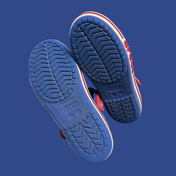 Little Kids Unisex Crocs Royal Blue BayBand Crocband Ii Sandals Size J 2 - Picture 4 of 9